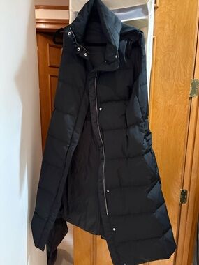 Theory Black Long Puffer Coat